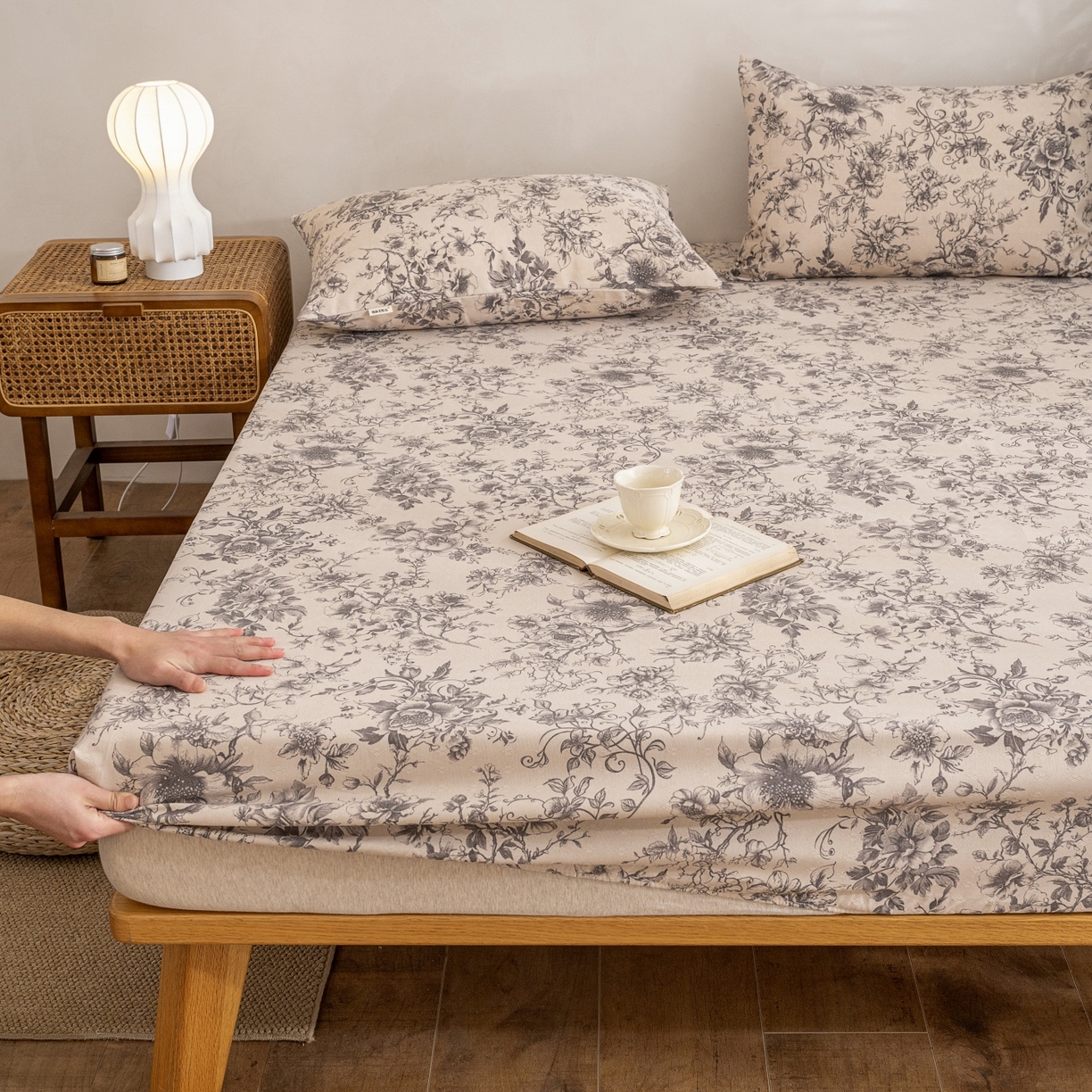 91家纺网 家纺一手货源 找家纺 （总）金泰莱 2026春夏新款亚麻老粗布床笠 床笠单件