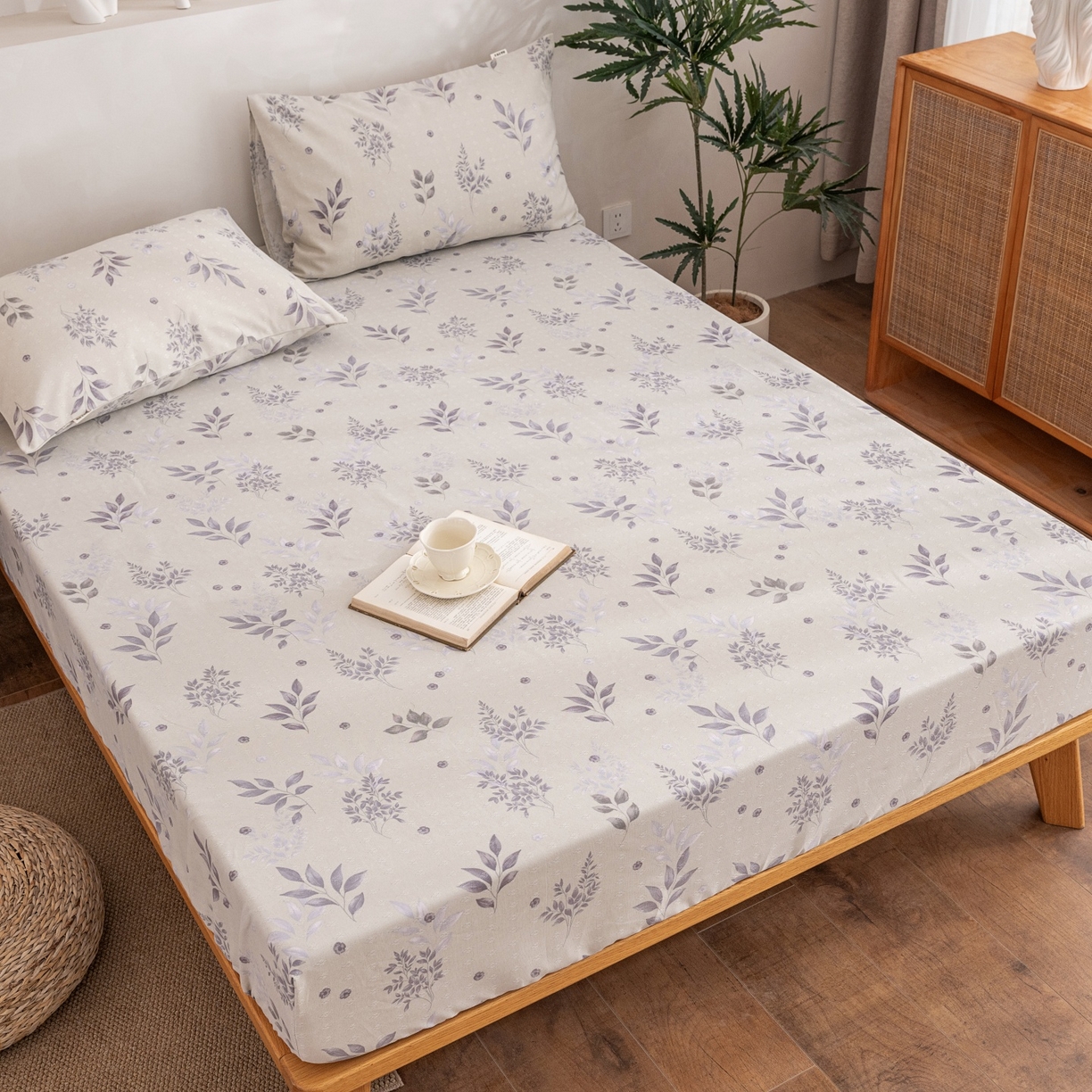 91家纺网 家纺一手货源 找家纺 金泰莱 2026春夏新款亚麻老粗布床笠 床笠单件 云荞