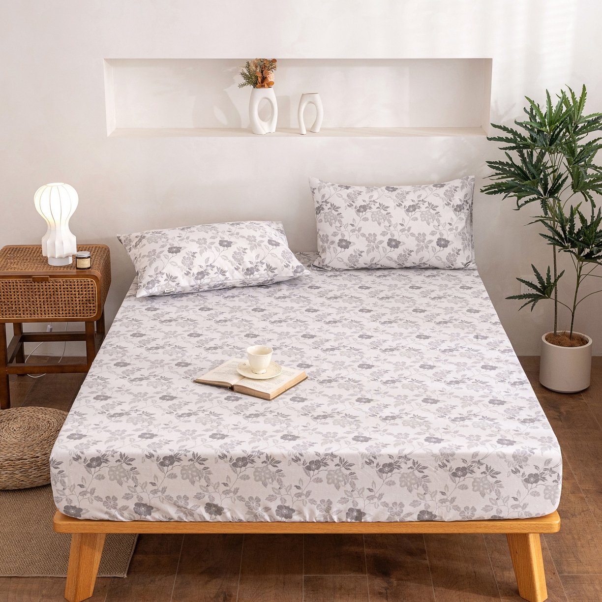 91家纺网 家纺一手货源 找家纺 金泰莱 2026春夏新款亚麻老粗布床笠 床笠单件 雾蔷