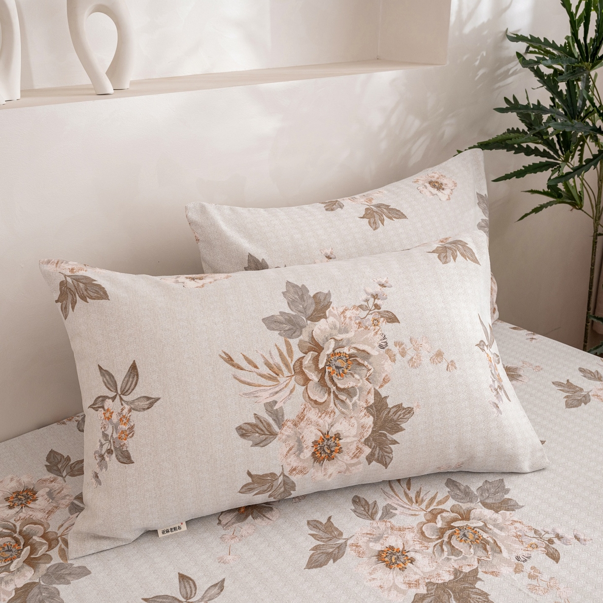 91家纺网 家纺一手货源 找家纺 金泰莱 2026春夏新款亚麻老粗布床笠 床笠单件 晚棠