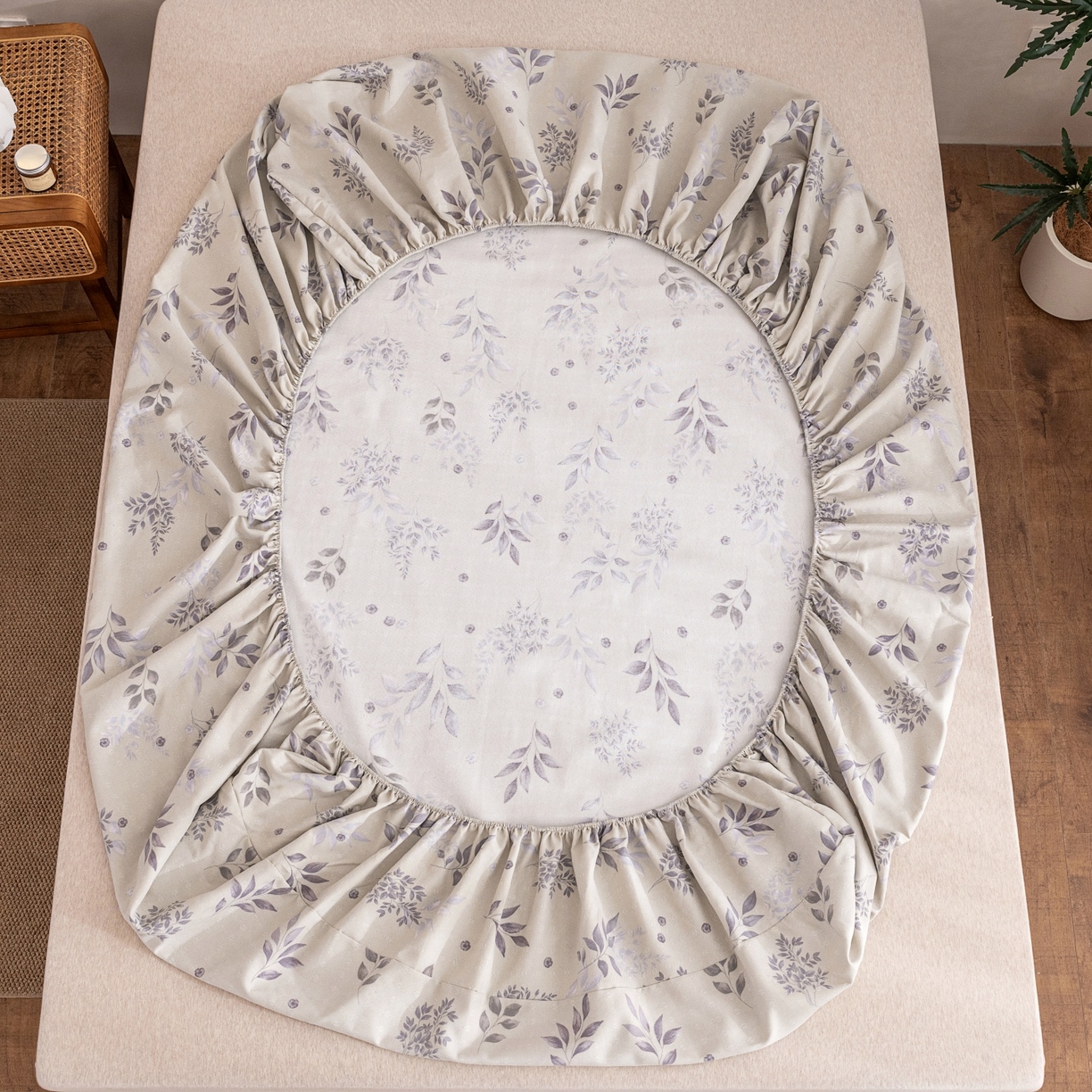 91家纺网 家纺一手货源 找家纺 金泰莱 2026春夏新款亚麻老粗布床笠 床笠单件 云荞