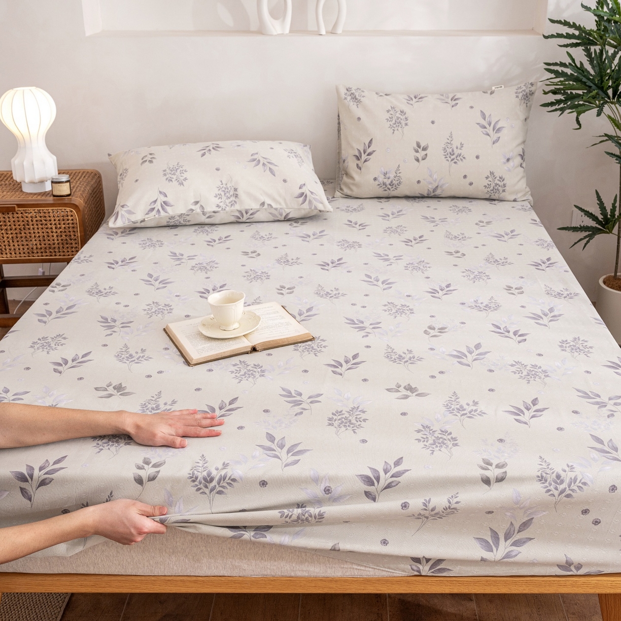 91家纺网 家纺一手货源 找家纺 金泰莱 2026春夏新款亚麻老粗布床笠 床笠单件 云荞