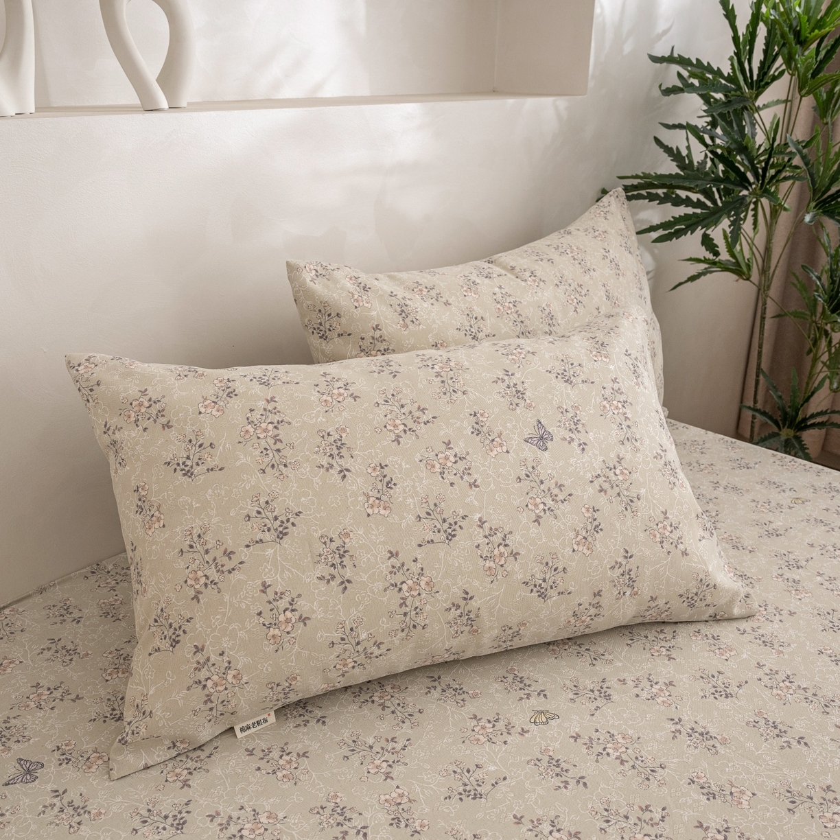 91家纺网 家纺一手货源 找家纺 金泰莱 2026春夏新款亚麻老粗布床笠 床笠单件 雾花