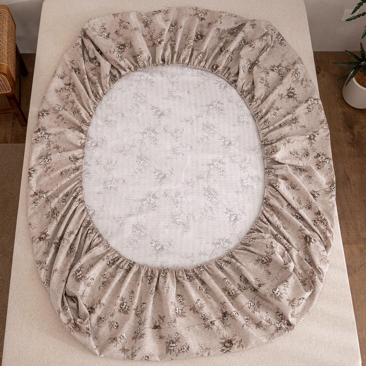 91家纺网 家纺一手货源 找家纺 金泰莱 2026春夏新款亚麻老粗布床笠 床笠单件 岚溪