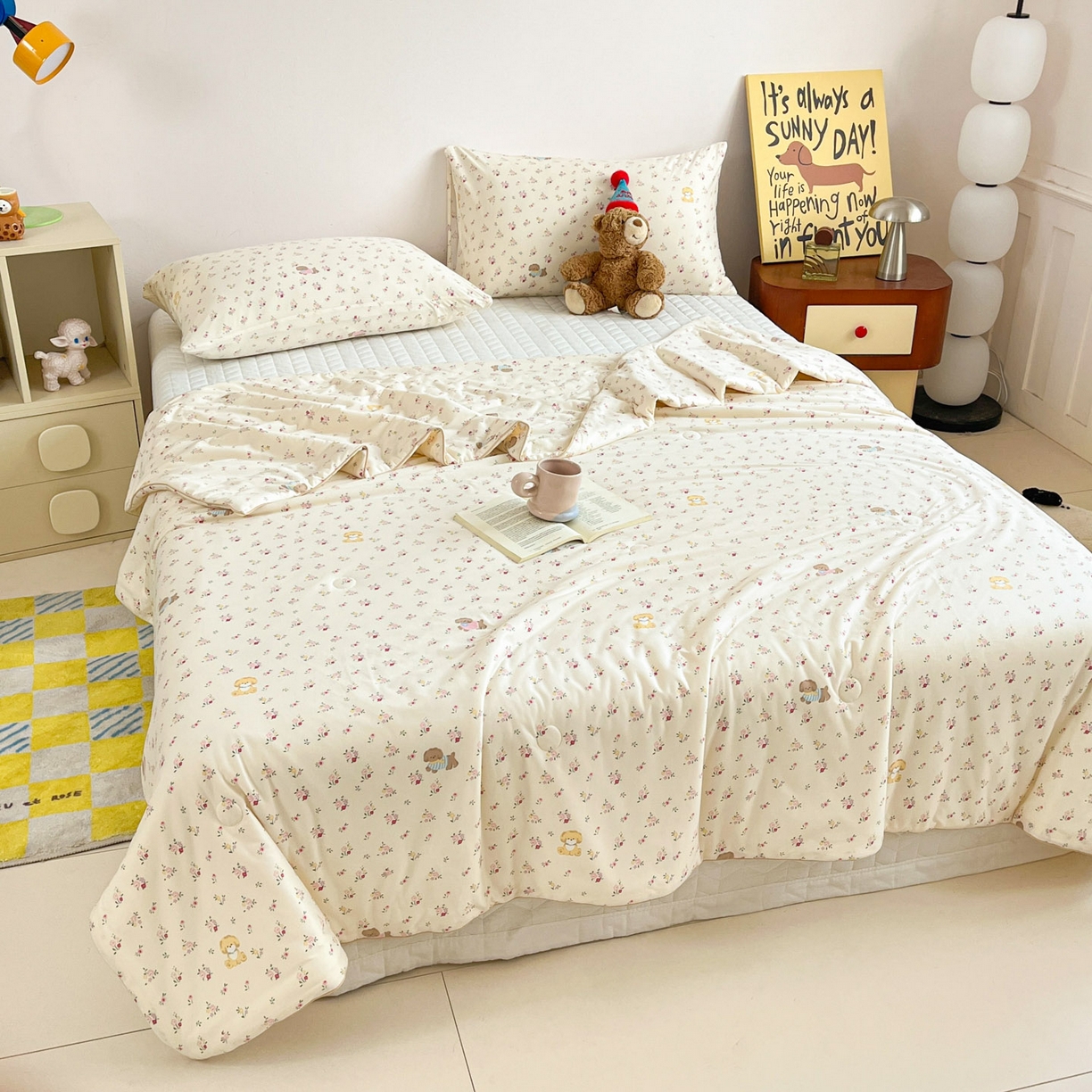 91家纺网 家纺一手货源 找家纺 （总）一加一 2026新款A类牛奶丝针织棉大豆夏被夏凉被空调被