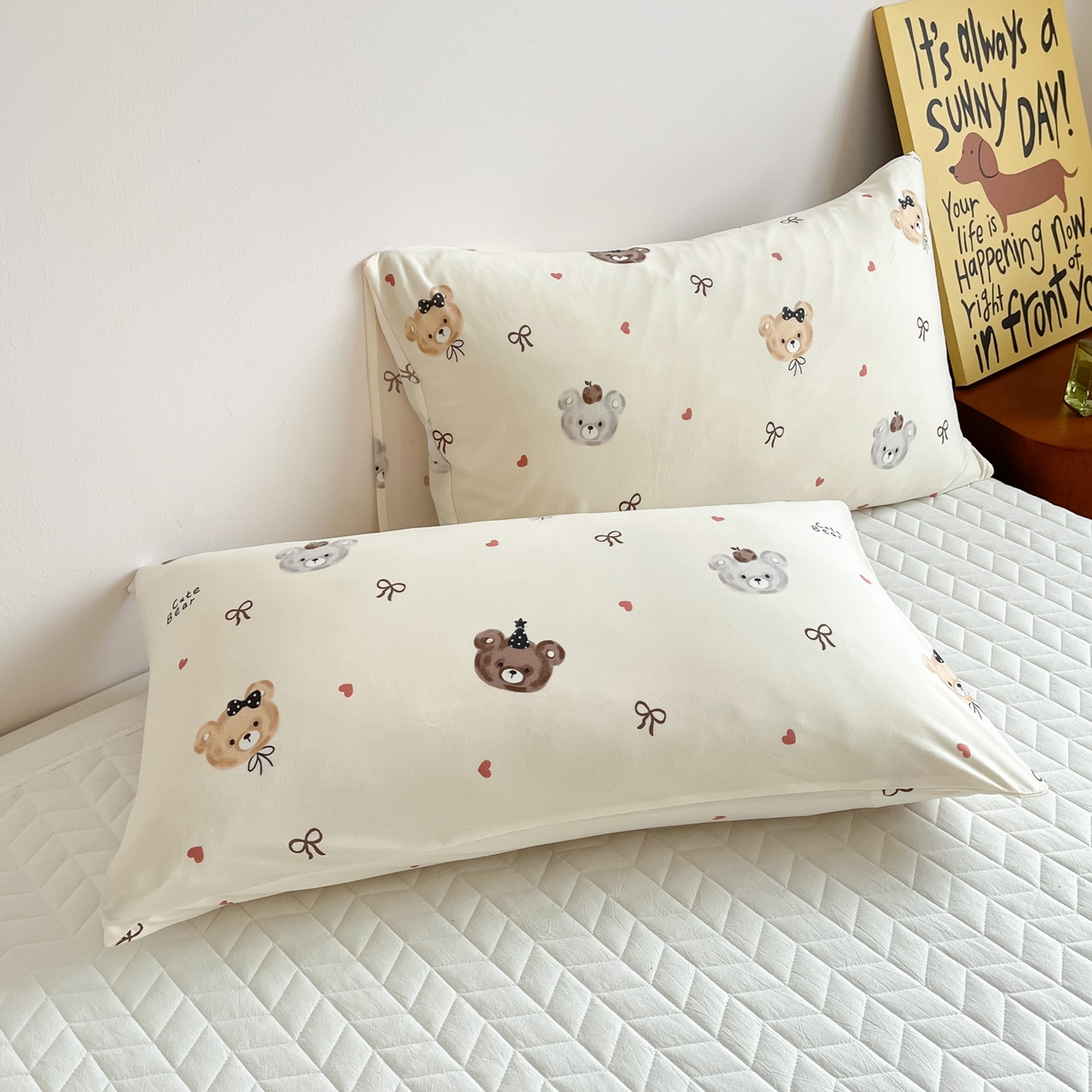 91家纺网 家纺一手货源 找家纺 一加一 2026新款A类牛奶丝针织棉大豆夏被夏凉被空调被 美拉德熊