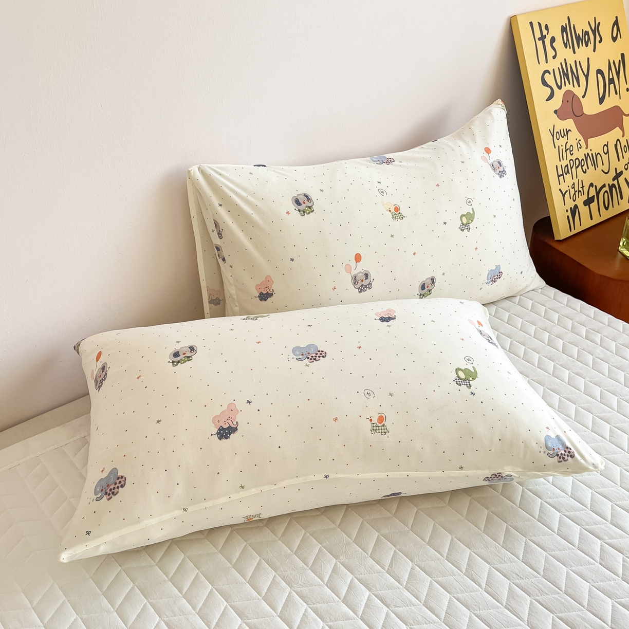 91家纺网 家纺一手货源 找家纺 一加一 2026新款A类牛奶丝针织棉大豆夏被夏凉被空调被 小象来喽