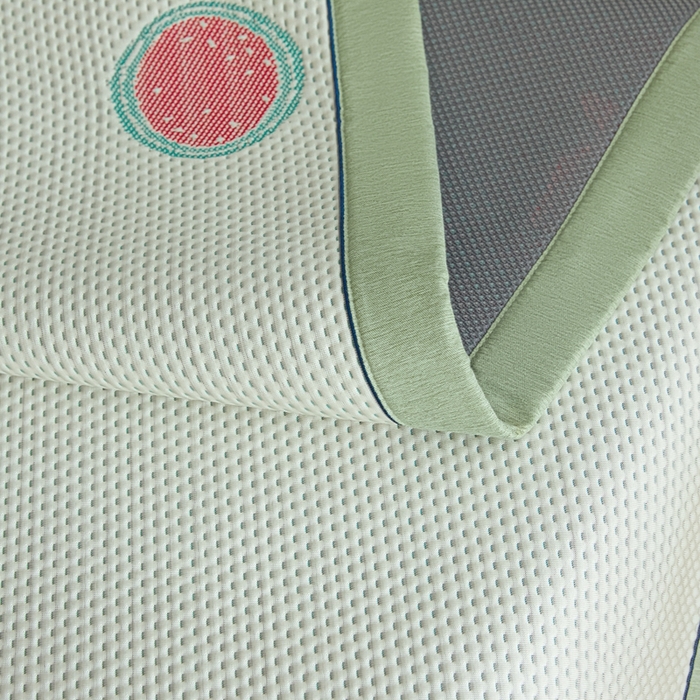 91家纺网 家纺一手货源 找家纺 印季家纺 2026新款卡通凉感提花豆豆席凉席席子三件套 西瓜