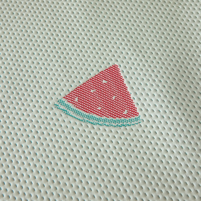 91家纺网 家纺一手货源 找家纺 印季家纺 2026新款卡通凉感提花豆豆席凉席席子三件套 西瓜