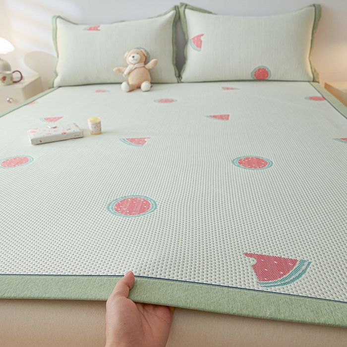 91家纺网 家纺一手货源 找家纺 （总）印季家纺 2026新款卡通凉感提花豆豆席凉席席子三件套