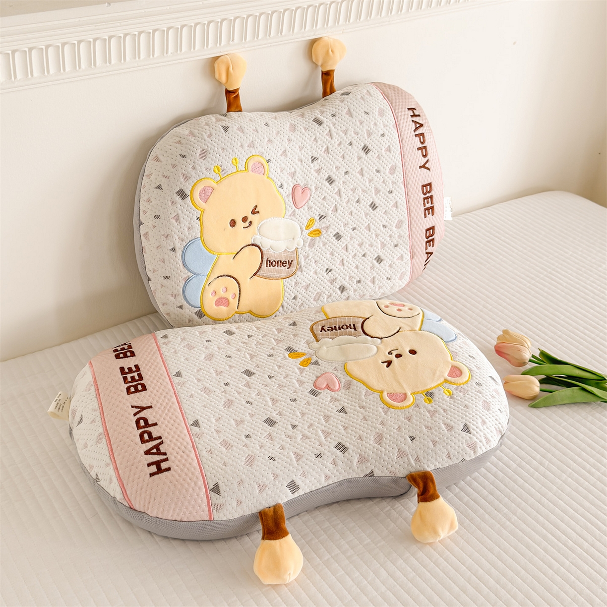 91家纺网 家纺一手货源 找家纺 （总）麦肯锡 2026新款honey熊卡通记忆枕枕头枕芯