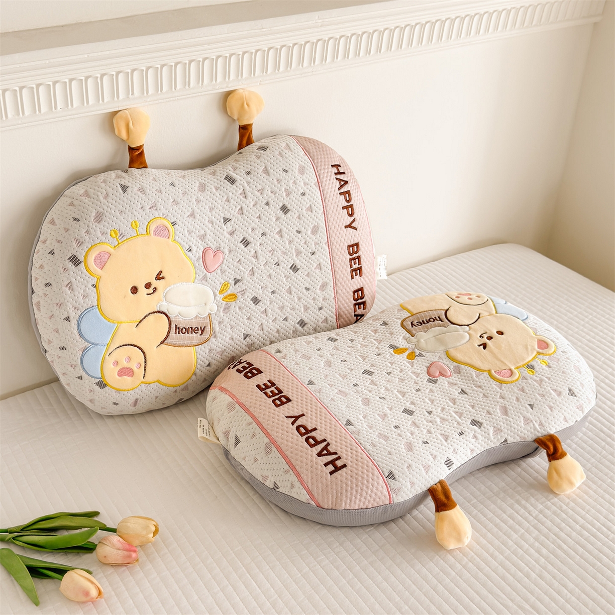 91家纺网 家纺一手货源 找家纺 （总）麦肯锡 2026新款honey熊卡通记忆枕枕头枕芯