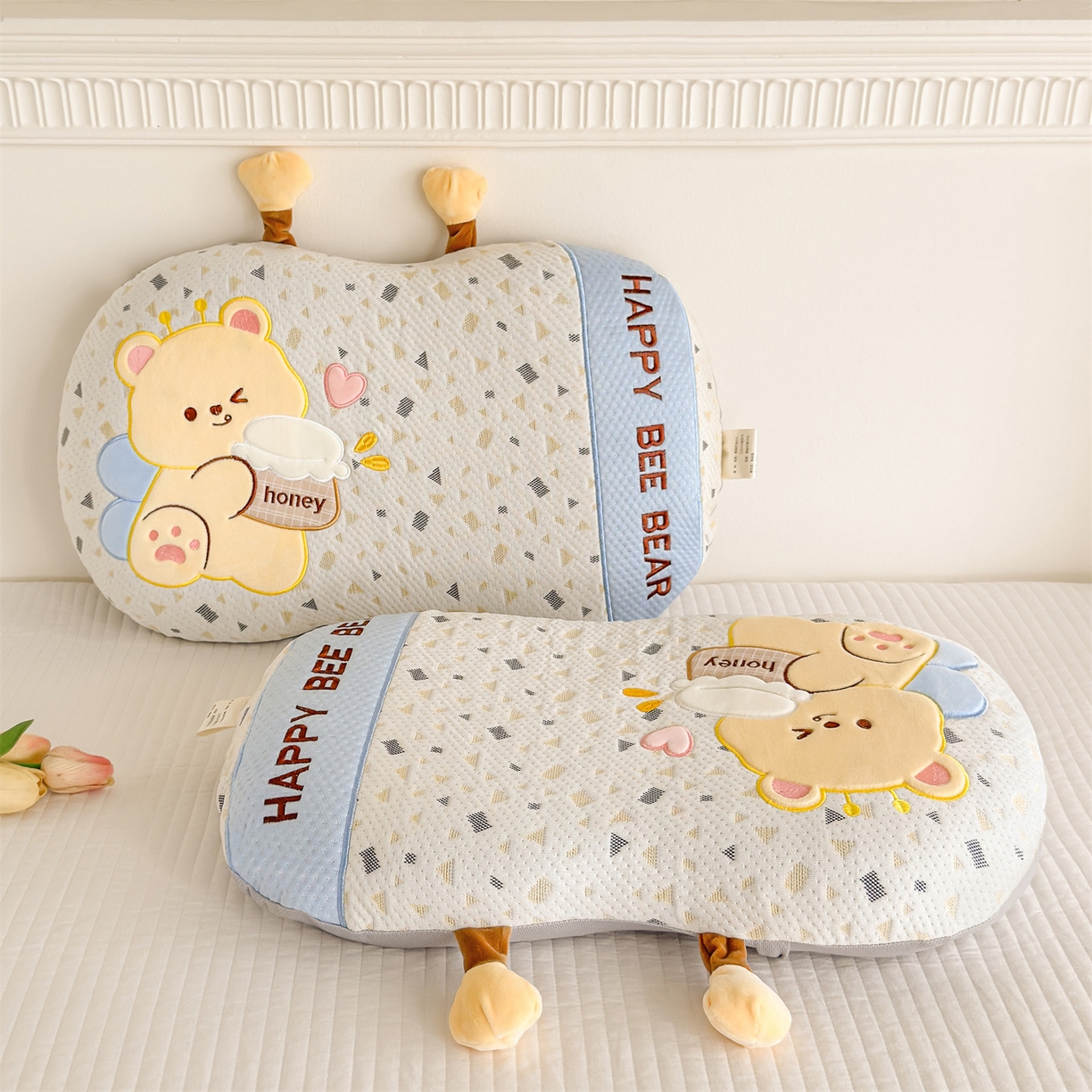 91家纺网 家纺一手货源 找家纺 麦肯锡 2026新款honey熊卡通记忆枕枕头枕芯 honey熊-蓝色