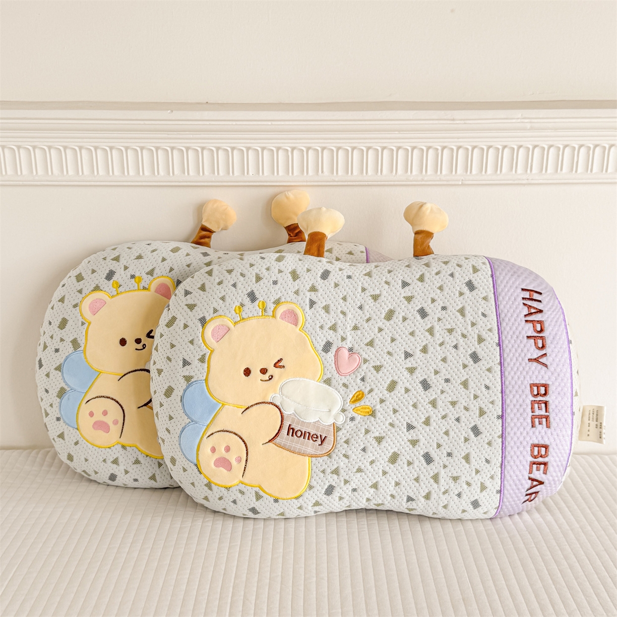 91家纺网 家纺一手货源 找家纺 麦肯锡 2026新款honey熊卡通记忆枕枕头枕芯 honey熊-紫色