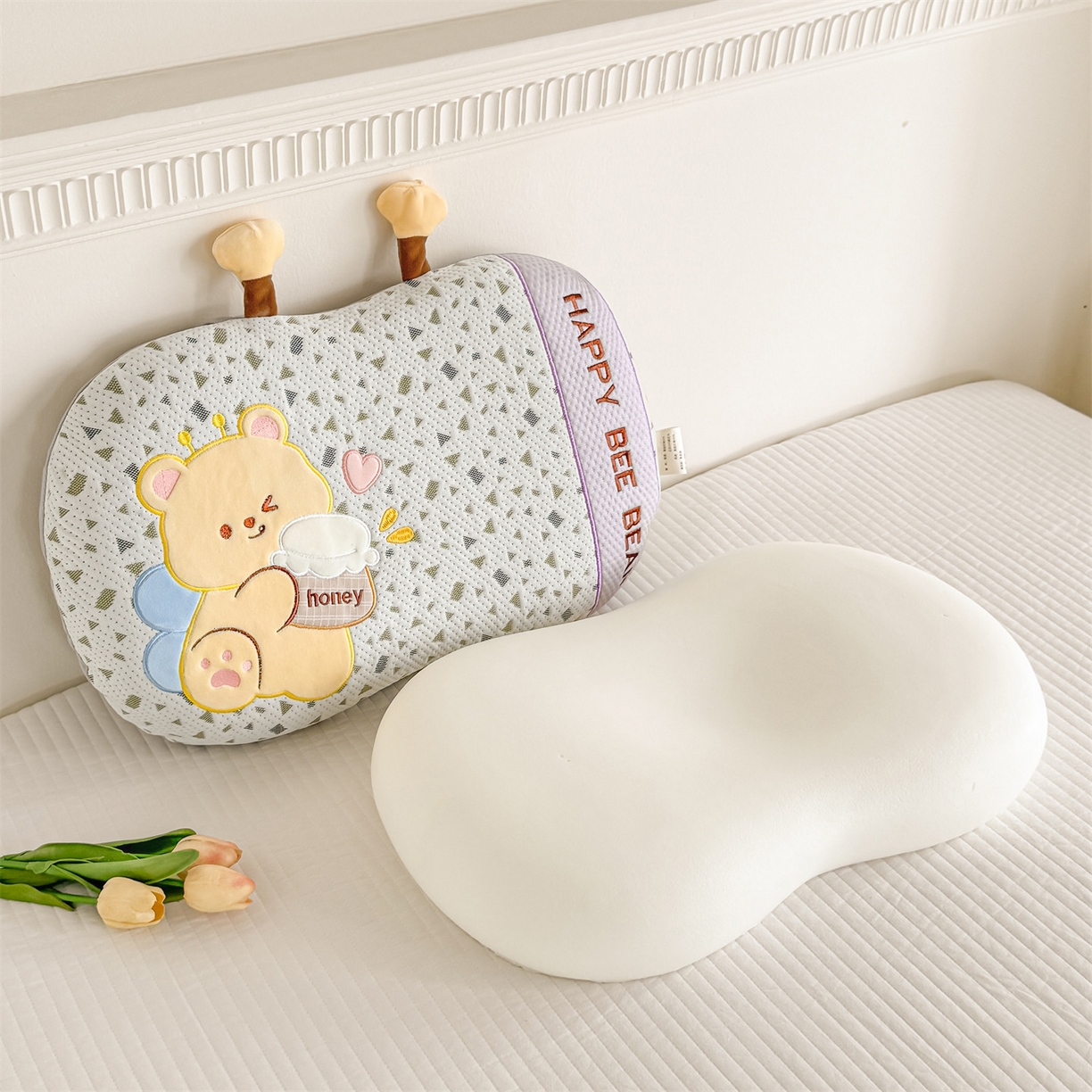 91家纺网 家纺一手货源 找家纺 麦肯锡 2026新款honey熊卡通记忆枕枕头枕芯 honey熊-紫色