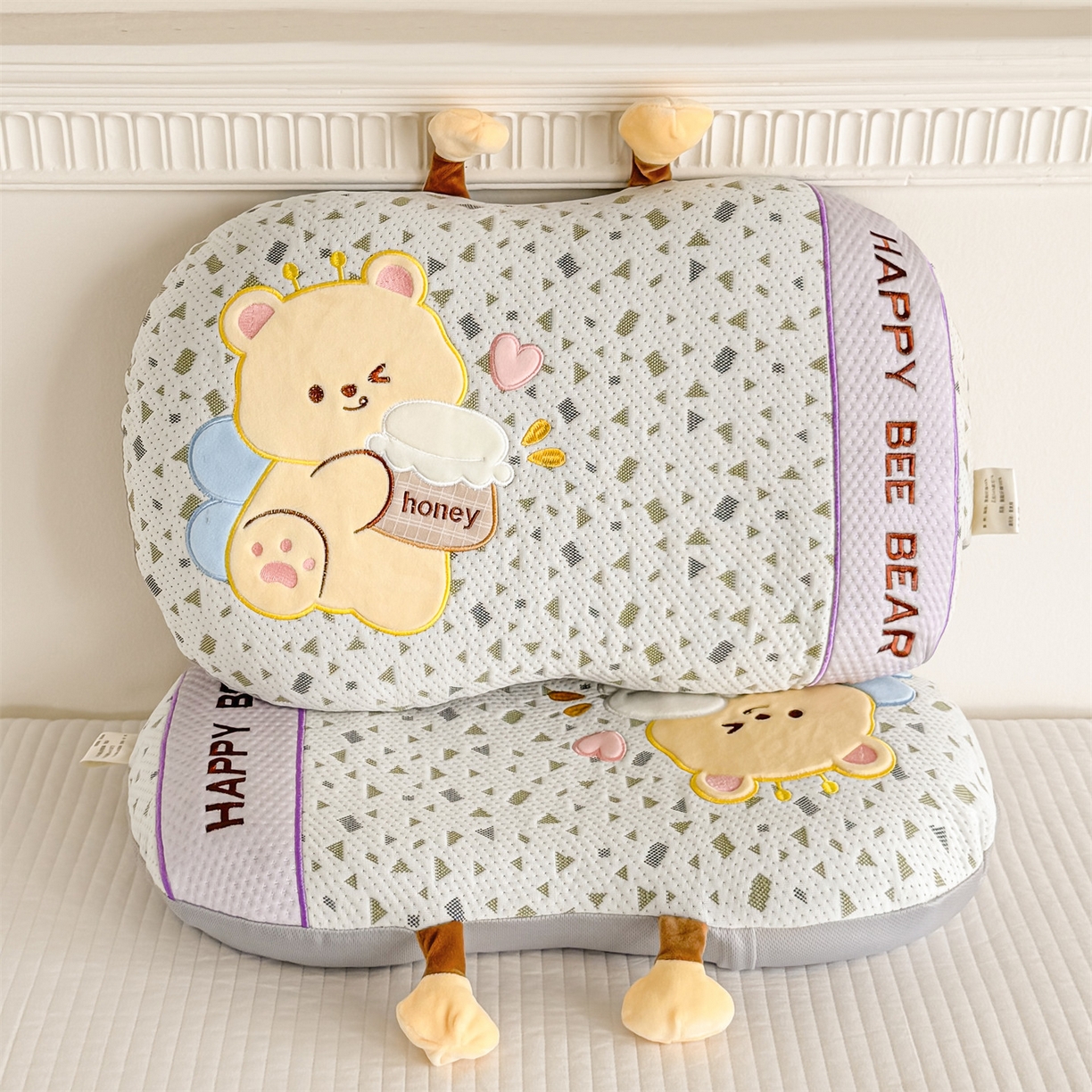 麦肯锡 2026新款honey熊卡通记忆枕枕头枕芯 honey熊-紫色