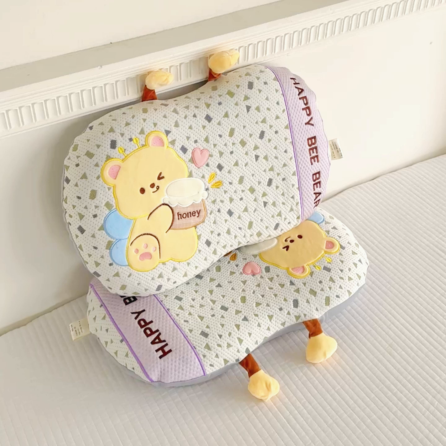 91家纺网 家纺一手货源 找家纺 麦肯锡 2026新款honey熊卡通记忆枕枕头枕芯 honey熊-紫色