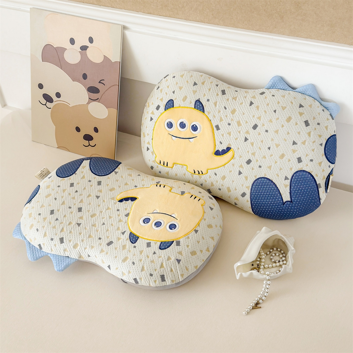 91家纺网 家纺一手货源 找家纺 麦肯锡 2026新款小怪兽卡通记忆枕枕头枕芯 小怪兽-黄色