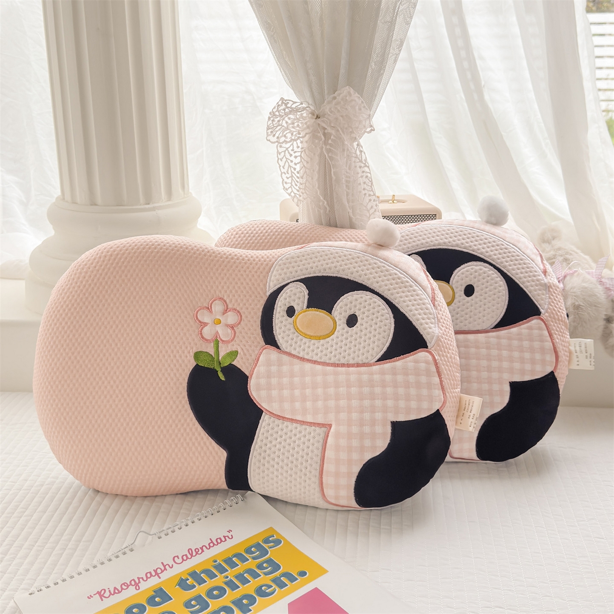 麦肯锡 2026新款小企鹅卡通记忆枕枕头枕芯 小企鹅-粉色