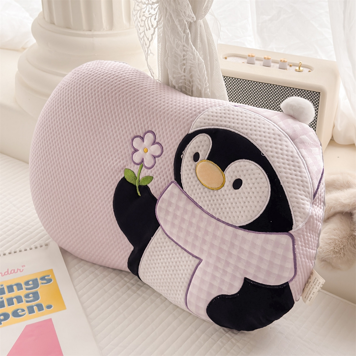 91家纺网 家纺一手货源 找家纺 麦肯锡 2026新款小企鹅卡通记忆枕枕头枕芯 小企鹅-紫色