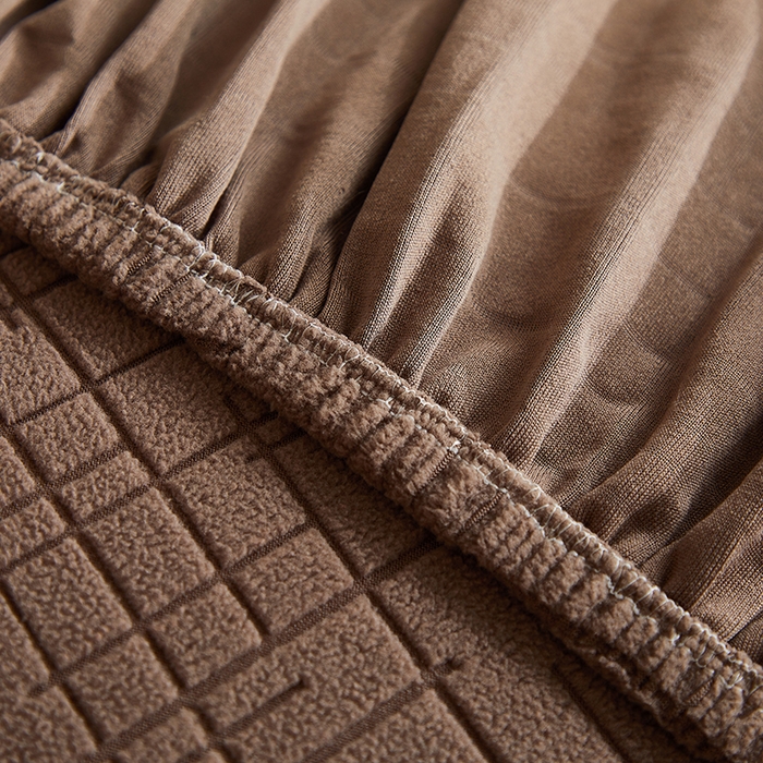 91家纺网 家纺一手货源 找家纺 飞翔家纺沙发套 2026新款素格纹沙发套 咖啡色