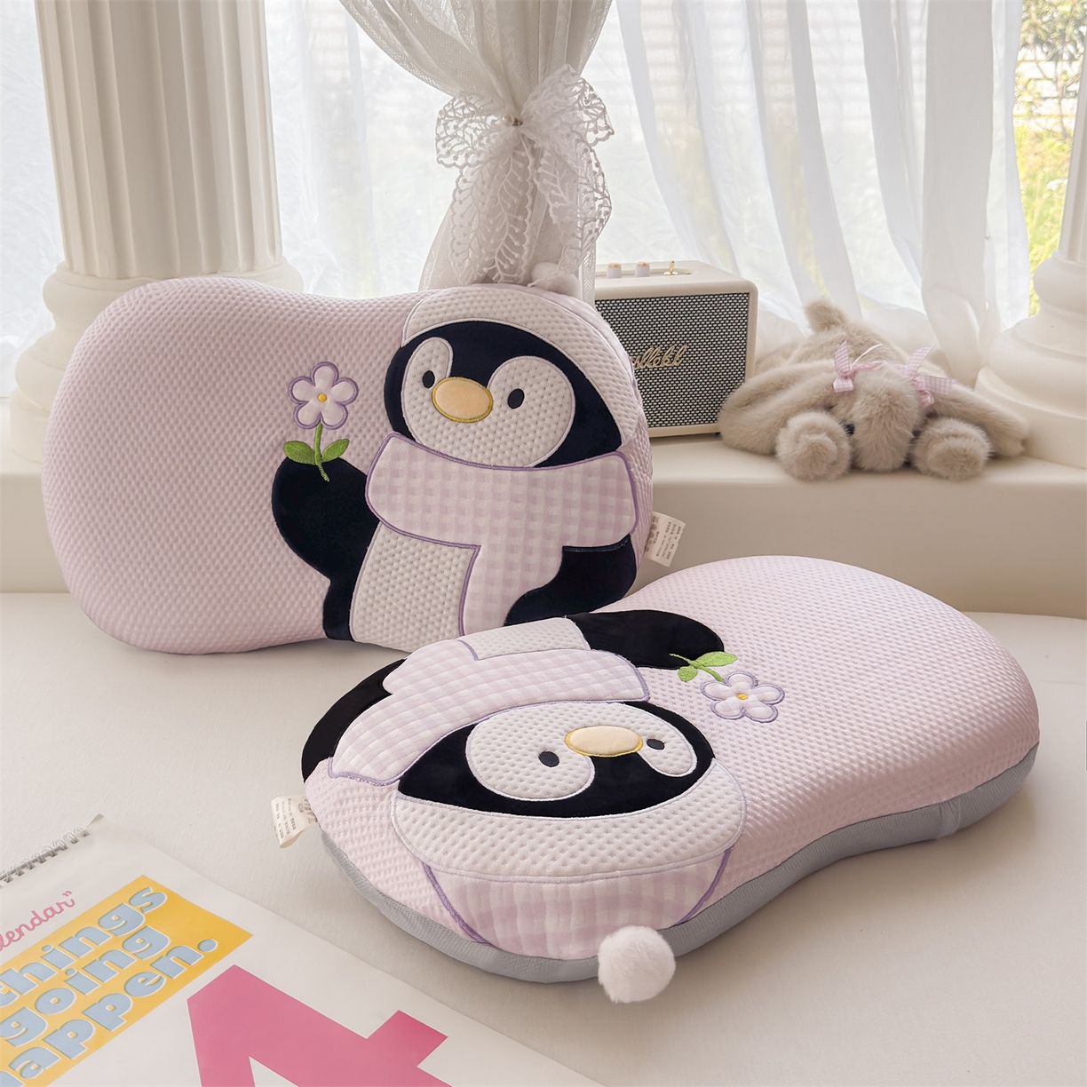 91家纺网 家纺一手货源 找家纺 麦肯锡 2026新款小企鹅卡通记忆枕枕头枕芯 小企鹅-紫色