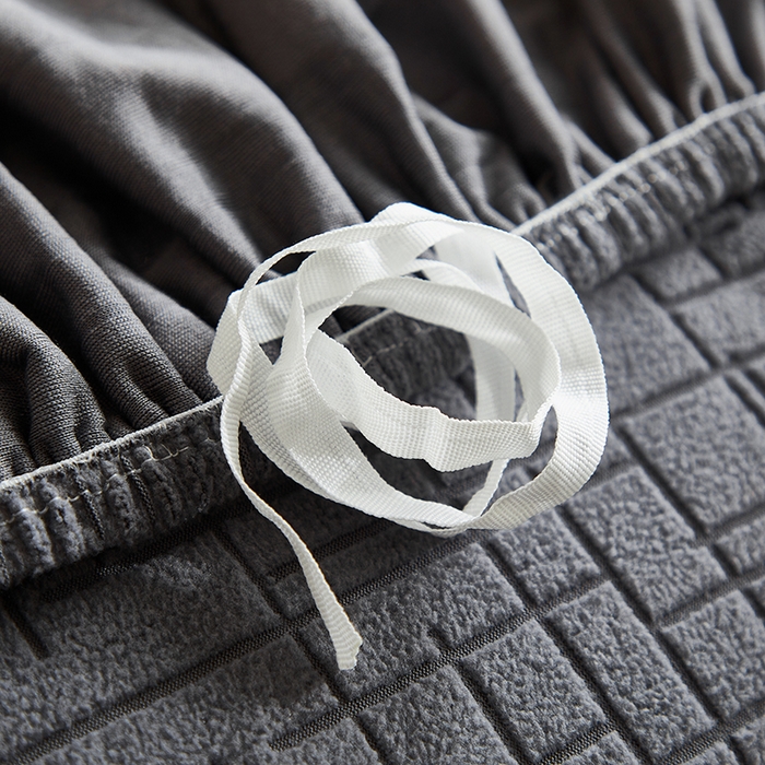 91家纺网 家纺一手货源 找家纺 飞翔家纺沙发套 2026新款素格纹沙发套 深灰色