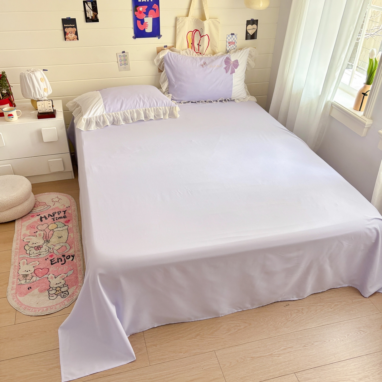 91家纺网 家纺一手货源 找家纺 慕语家纺 2026款贴布绣磨毛四件套梦蝶 梦蝶-香芋