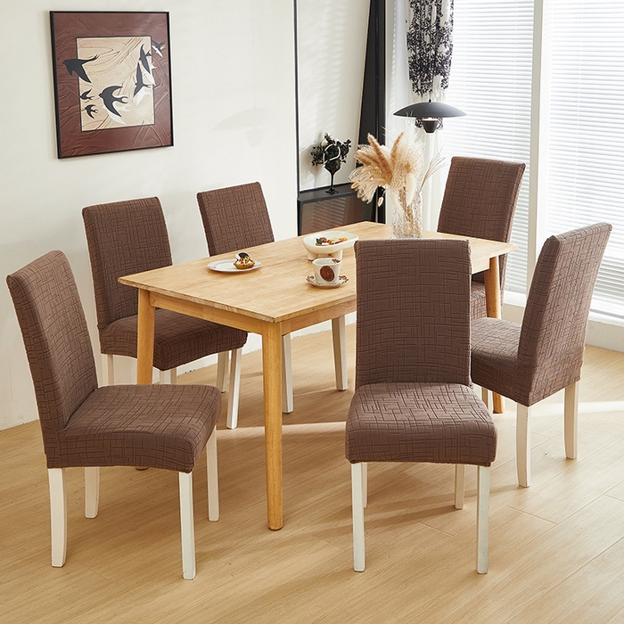 91家纺网 家纺一手货源 找家纺 飞翔家纺沙发套 2026新款素格纹椅子套 咖啡色