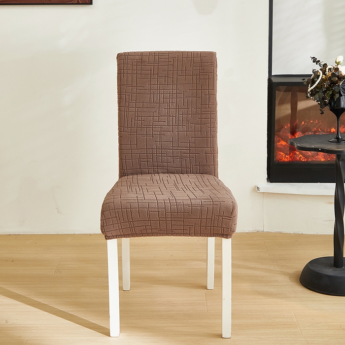 91家纺网 家纺一手货源 找家纺 飞翔家纺沙发套 2026新款素格纹椅子套 咖啡色