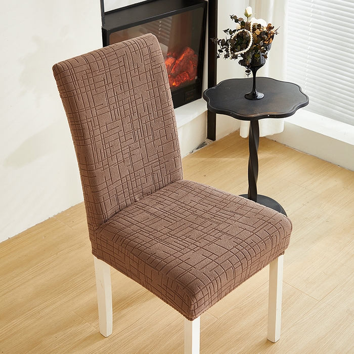 91家纺网 家纺一手货源 找家纺 飞翔家纺沙发套 2026新款素格纹椅子套 咖啡色