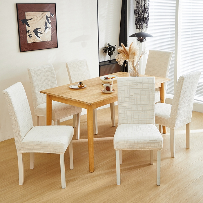 91家纺网 家纺一手货源 找家纺 飞翔家纺沙发套 2026新款素格纹椅子套 米白色