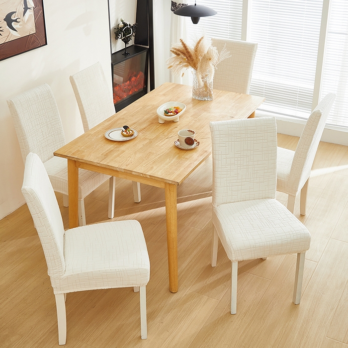 91家纺网 家纺一手货源 找家纺 飞翔家纺沙发套 2026新款素格纹椅子套 米白色