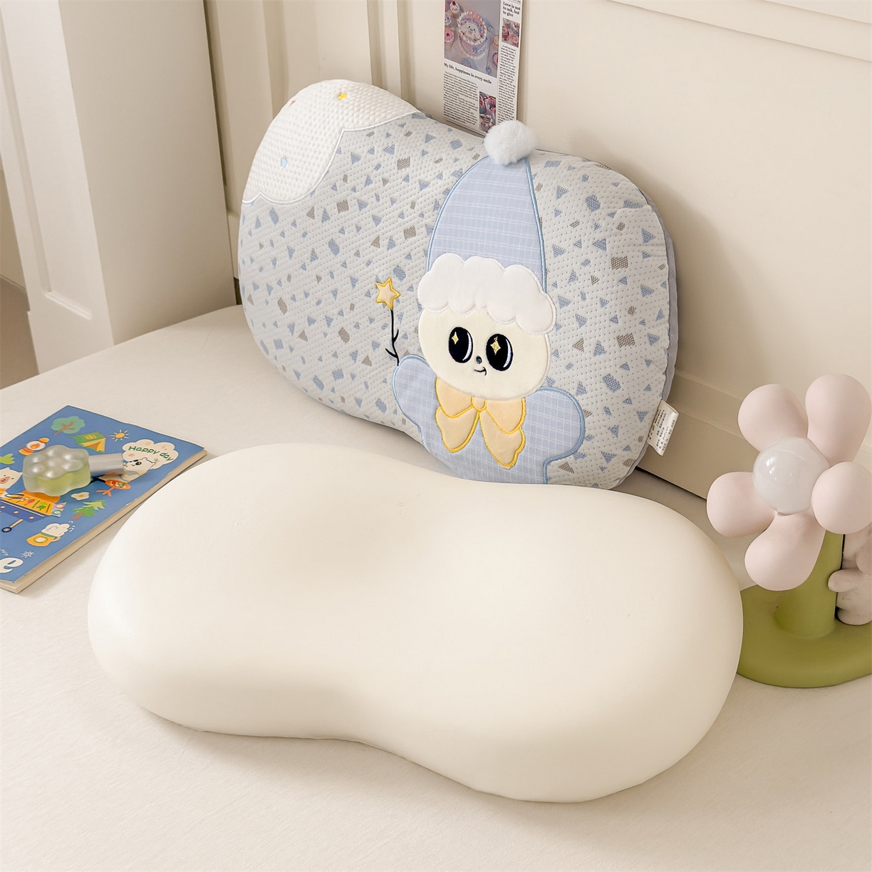 91家纺网 家纺一手货源 找家纺 麦肯锡 2026新款小雪人卡通记忆枕枕头枕芯 小雪人-蓝色