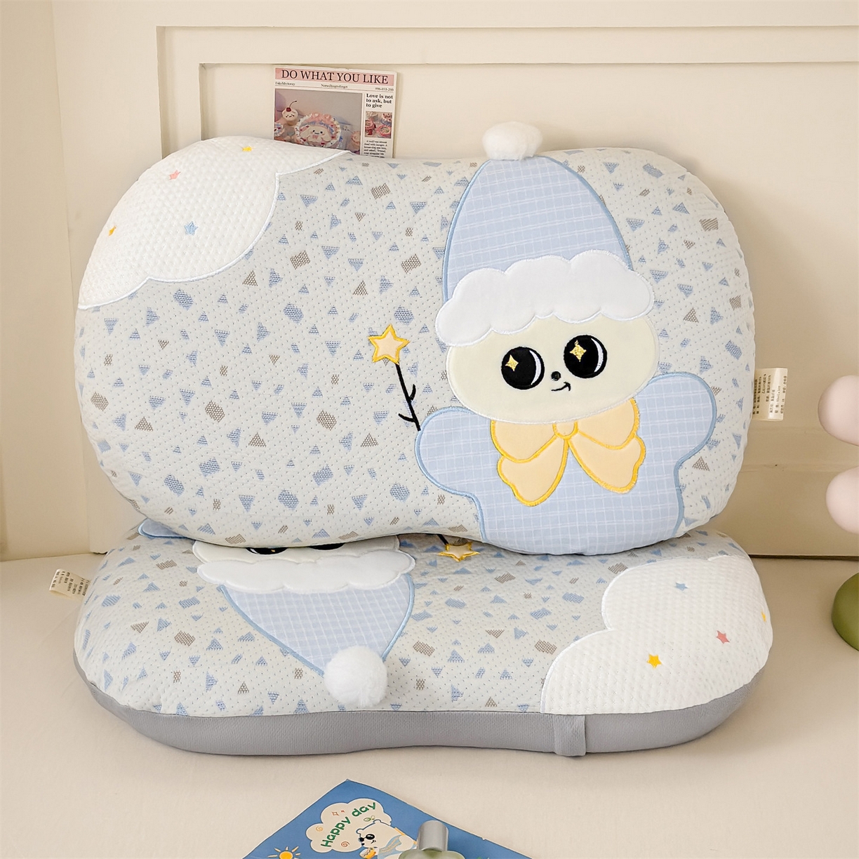 91家纺网 家纺一手货源 找家纺 麦肯锡 2026新款小雪人卡通记忆枕枕头枕芯 小雪人-蓝色