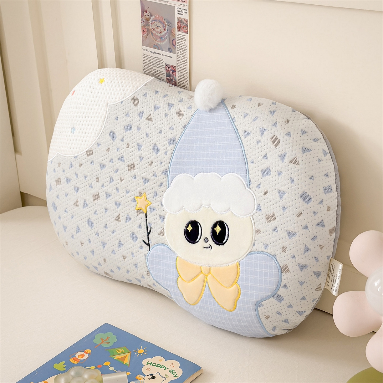 91家纺网 家纺一手货源 找家纺 麦肯锡 2026新款小雪人卡通记忆枕枕头枕芯 小雪人-蓝色