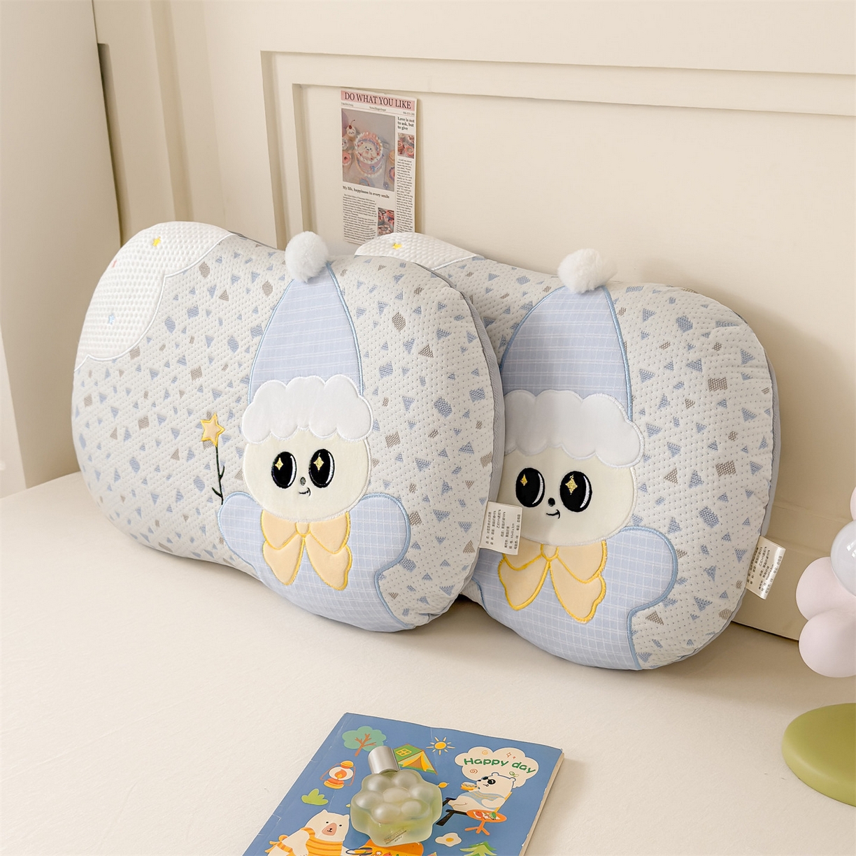 91家纺网 家纺一手货源 找家纺 麦肯锡 2026新款小雪人卡通记忆枕枕头枕芯 小雪人-蓝色