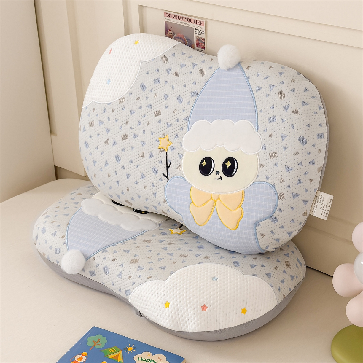 91家纺网 家纺一手货源 找家纺 麦肯锡 2026新款小雪人卡通记忆枕枕头枕芯 小雪人-蓝色