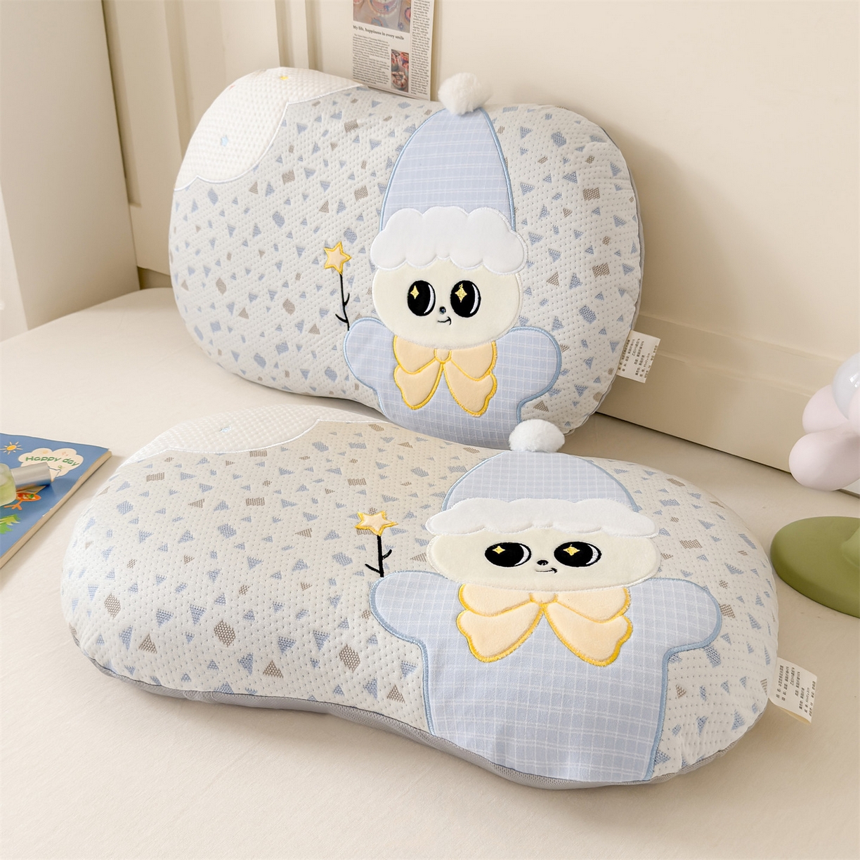 91家纺网 家纺一手货源 找家纺 麦肯锡 2026新款小雪人卡通记忆枕枕头枕芯 小雪人-蓝色