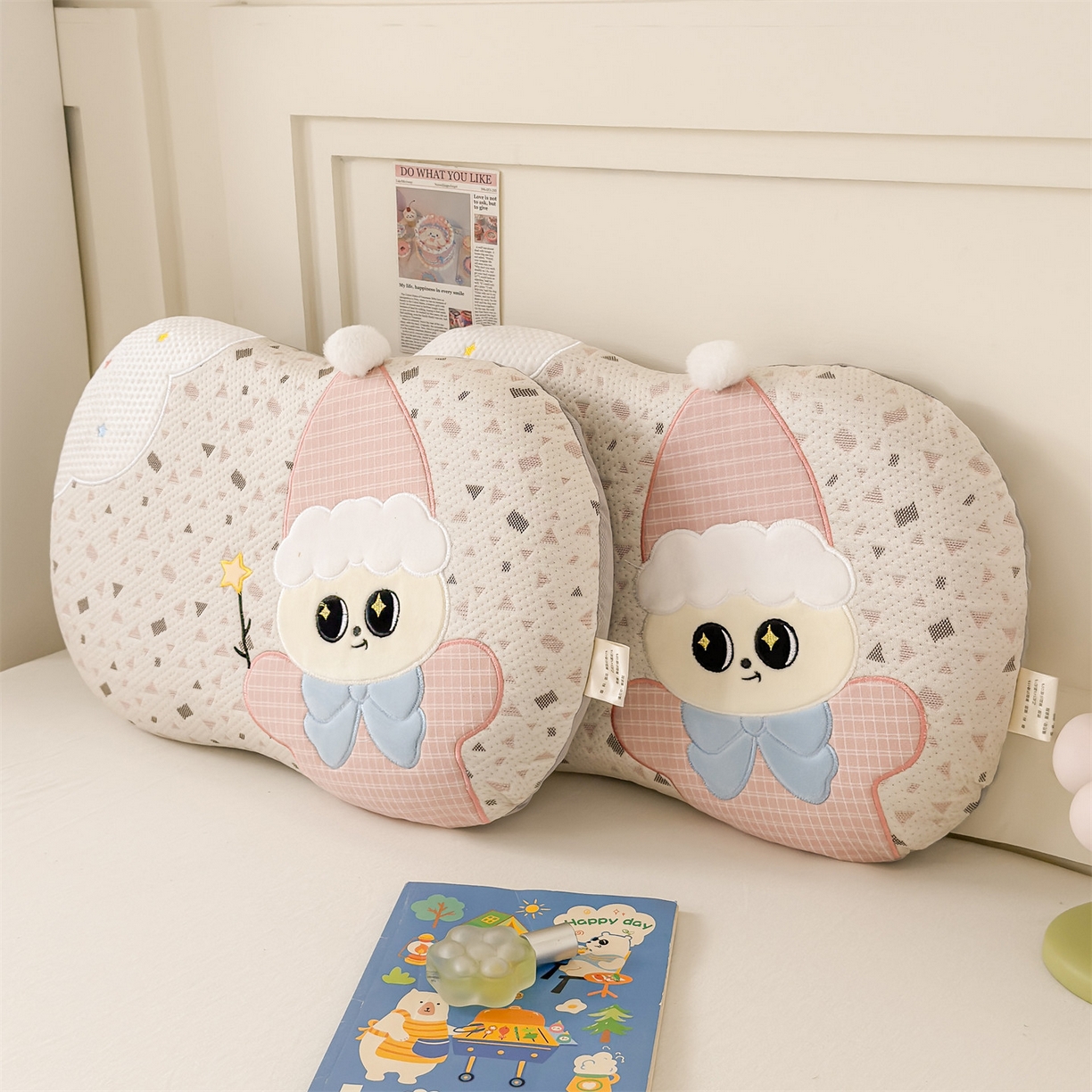 91家纺网 家纺一手货源 找家纺 麦肯锡 2026新款小雪人卡通记忆枕枕头枕芯 小雪人-粉色