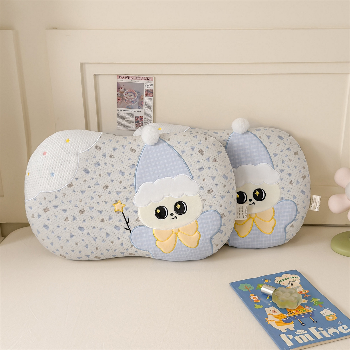 91家纺网 家纺一手货源 找家纺 麦肯锡 2026新款小雪人卡通记忆枕枕头枕芯 小雪人-蓝色