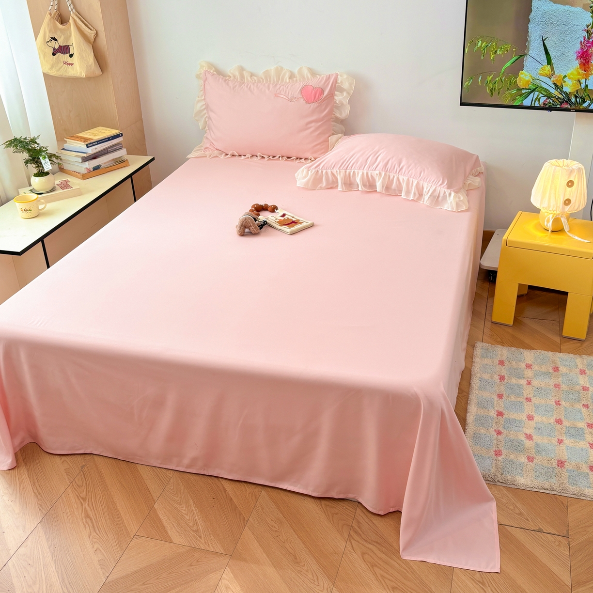 91家纺网 家纺一手货源 找家纺 （总）慕语家纺 2026款贴布绣磨毛四件套甜心