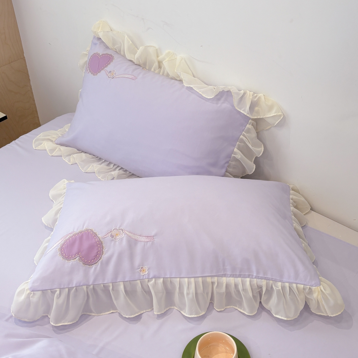 91家纺网 家纺一手货源 找家纺 慕语家纺 2026款贴布绣磨毛四件套甜心 甜心-风信紫