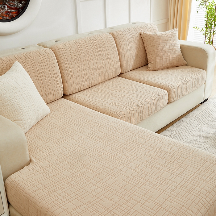 91家纺网 家纺一手货源 找家纺 （总）飞翔家纺沙发套 2026新款舒适亲肤素格纹-坐垫套