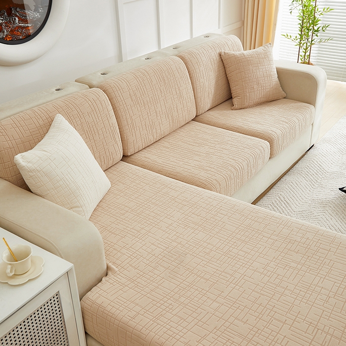 91家纺网 家纺一手货源 找家纺 （总）飞翔家纺沙发套 2026新款舒适亲肤素格纹-坐垫套