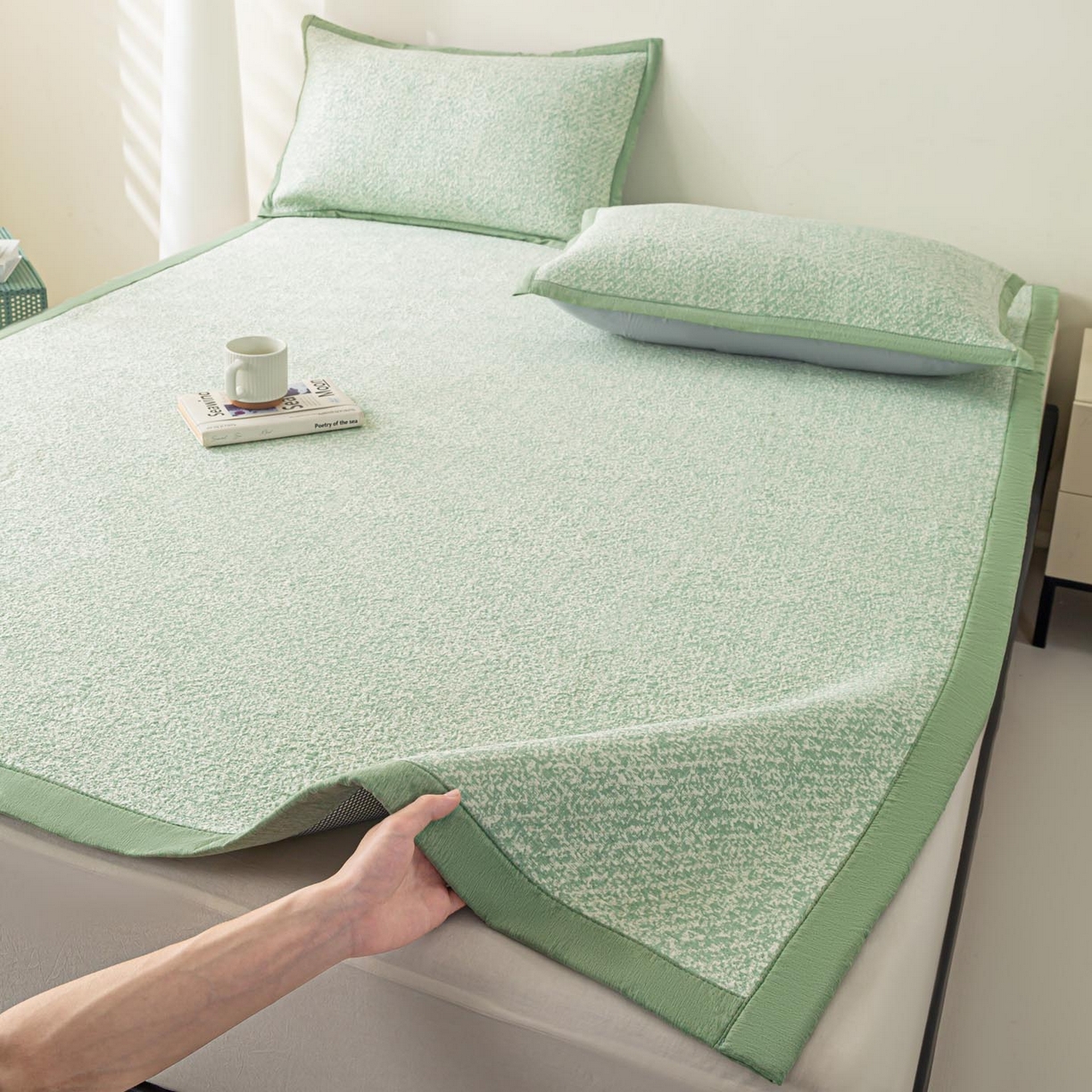 91家纺网 家纺一手货源 找家纺 （总）帅露家纺 2026新款A类PE高分子双泡软凉席席子