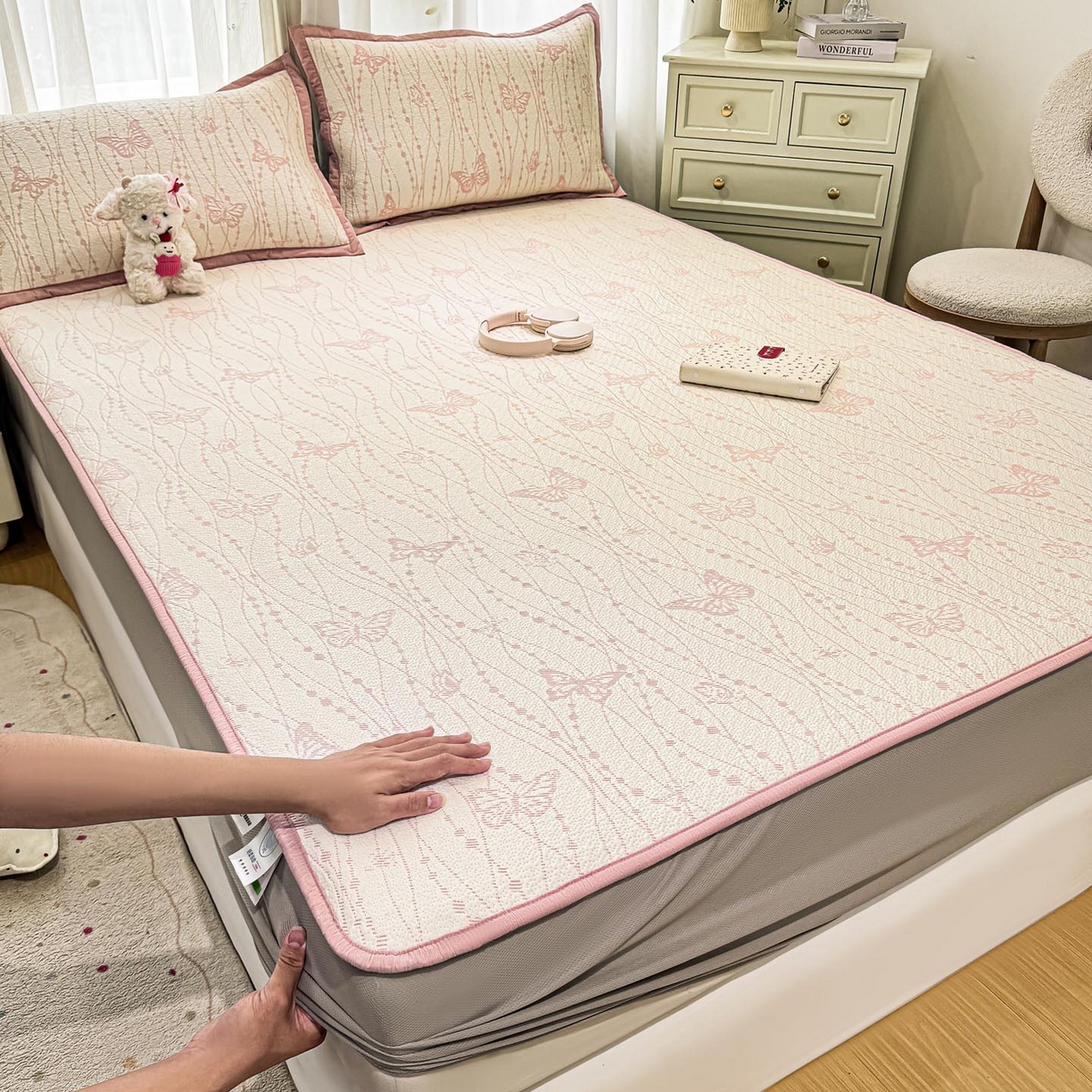 91家纺网 家纺一手货源 找家纺 （总）帅露家纺 2026新款A类PE中分子提花软凉席席子