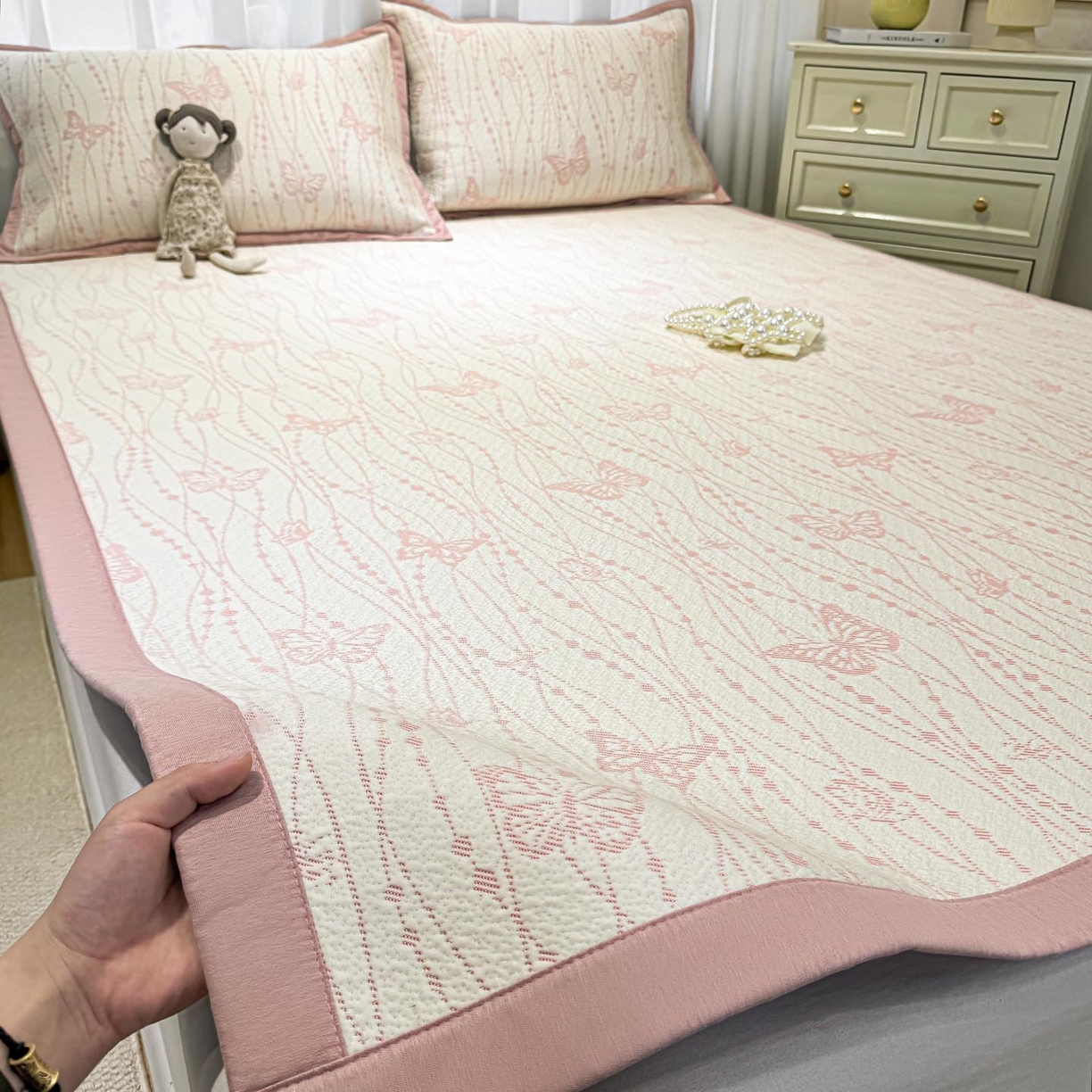 91家纺网 家纺一手货源 找家纺 （总）帅露家纺 2026新款A类PE中分子提花软凉席席子