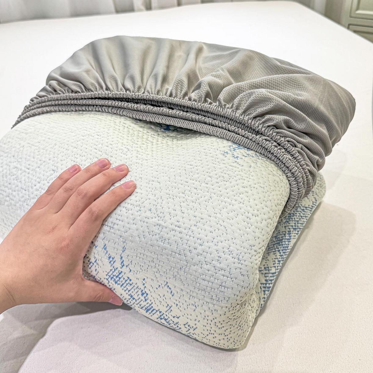 91家纺网 家纺一手货源 找家纺 帅露家纺 2026新款A类PE中分子提花软凉席席子 床笠款-迷雾森林