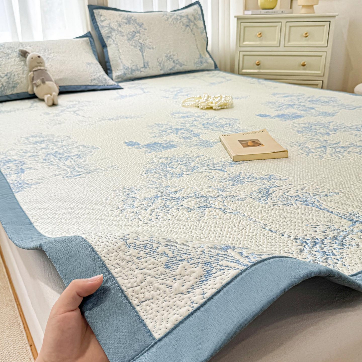 帅露家纺 2026新款A类PE中分子提花软凉席席子 平铺款-迷雾森林